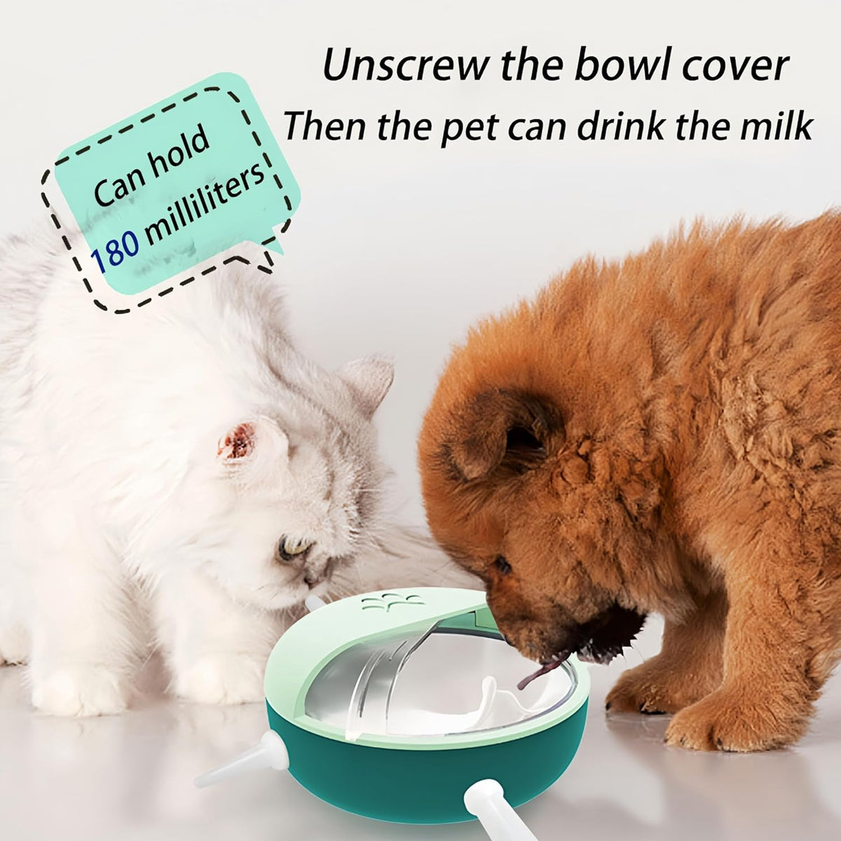 Newborn Pet Milk Feeder Bowl with 5 Silicone Nipples for Kittens & Pups
