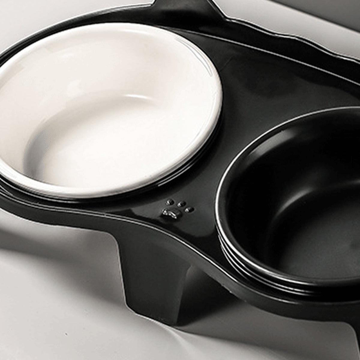 Elevated Ceramic Cat Food Bowls Set with Stand