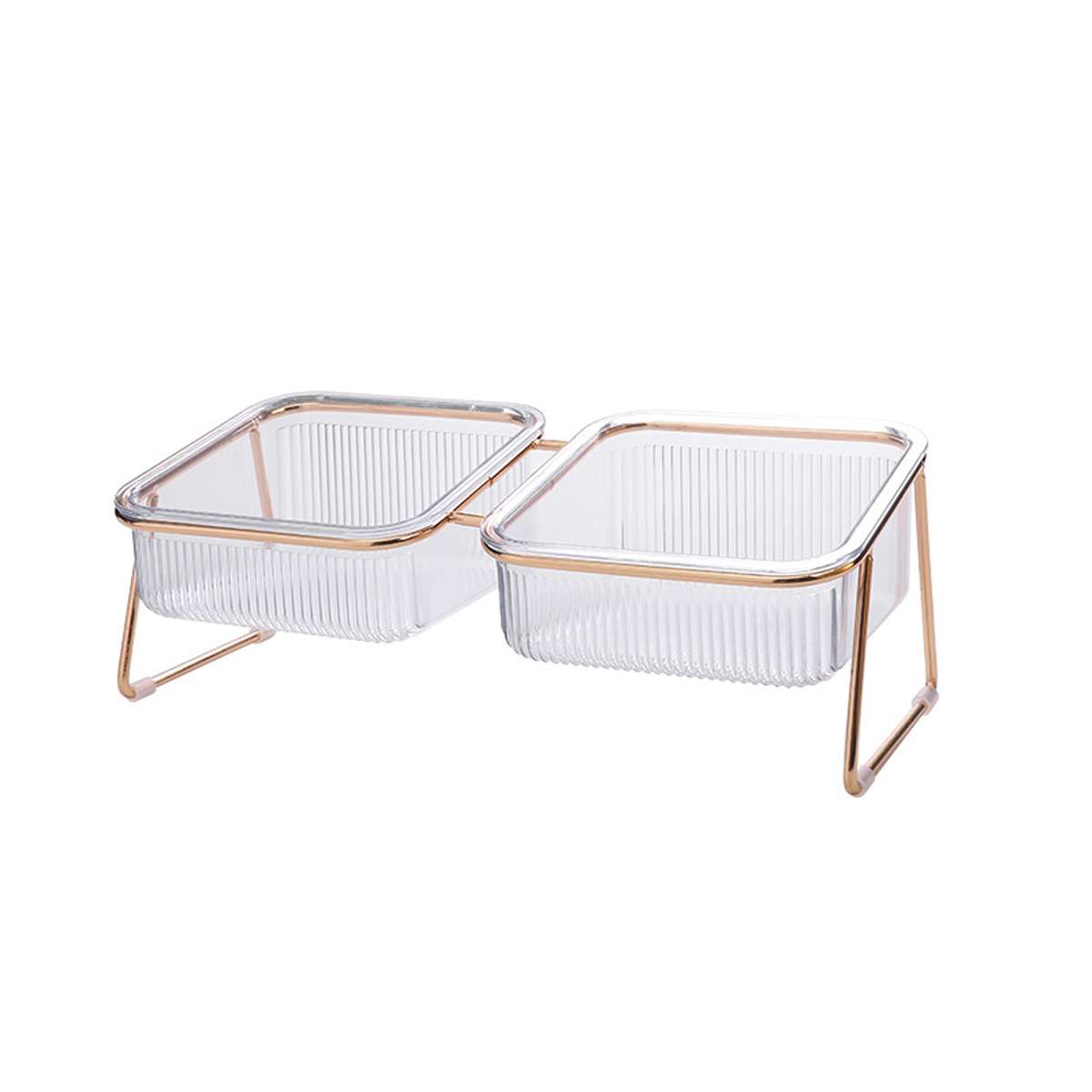 Raised Double Dog Bowls with 15° Angled Stand