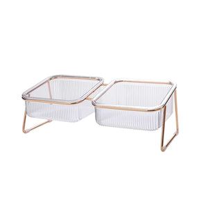 Raised Double Dog Bowls with 15° Angled Stand