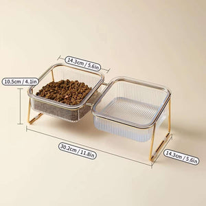 Raised Double Dog Bowls with 15° Angled Stand