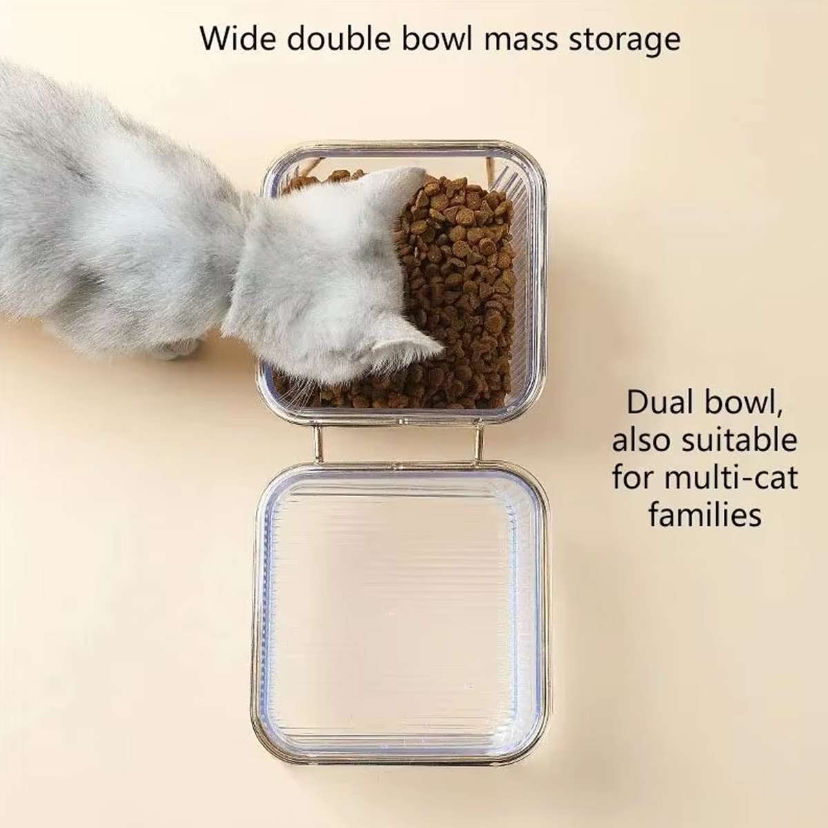Raised Double Dog Bowls with 15° Angled Stand