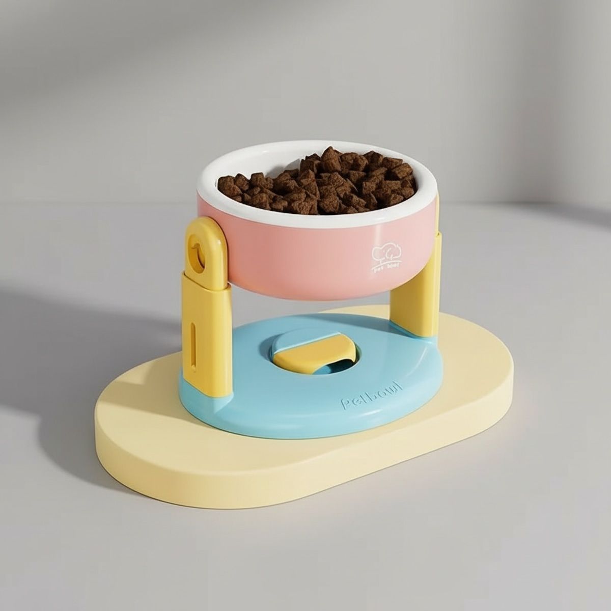 Adjustable Raised Pet Bowl with Suction Base