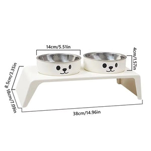 Elevated Dual Pet Bowls with Stand for Cats & Dogs