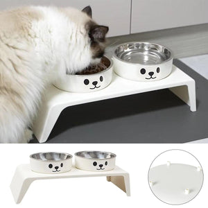 Elevated Dual Pet Bowls with Stand for Cats & Dogs