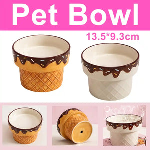 Creative Ice Cream Ceramic Pet Bowl