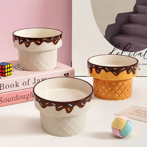 Creative Ice Cream Ceramic Pet Bowl