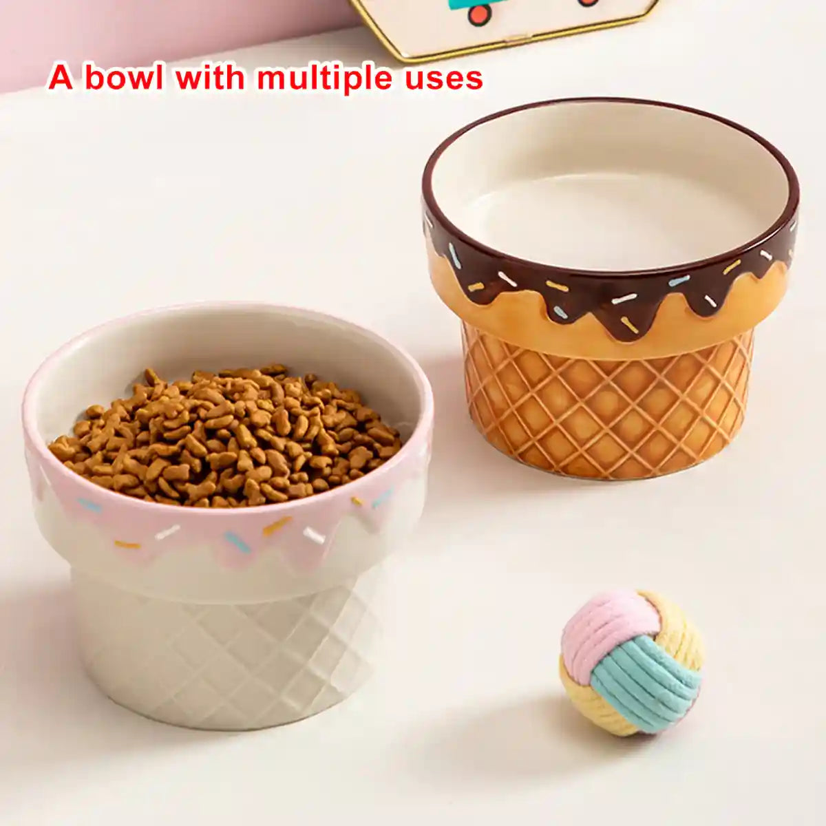 Creative Ice Cream Ceramic Pet Bowl
