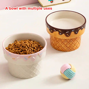 Creative Ice Cream Ceramic Pet Bowl