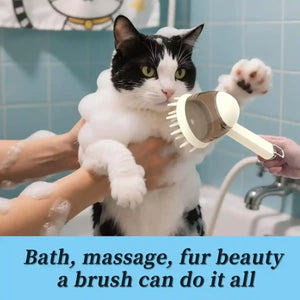 Pet Bath Brush Dog Massage Brush Press to Dispense Liquid Pet Grooming Tools