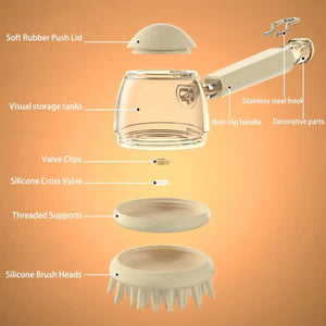 Pet Bath Brush Dog Massage Brush Press to Dispense Liquid Pet Grooming Tools