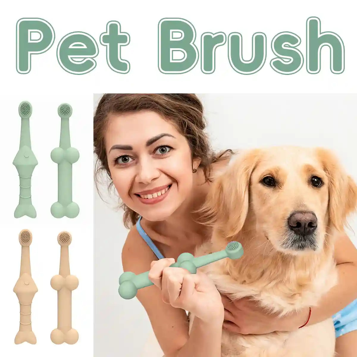 Silicone Pet Toothbrush for Dogs and Cats Gentle Dental Cleaning Brush
