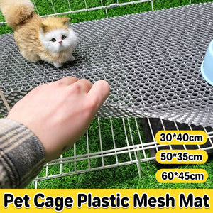 Anti-Slip Pet Cage Plastic Mesh Mat Cut-to-Size Cage Floor Liner