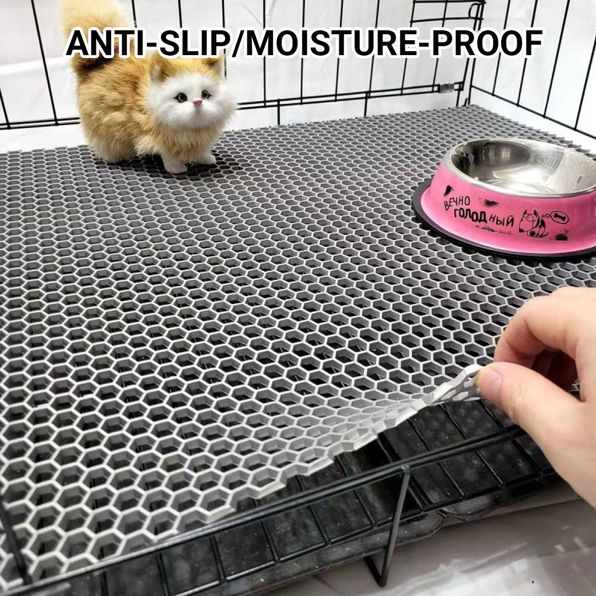 Anti-Slip Pet Cage Plastic Mesh Mat Cut-to-Size Cage Floor Liner