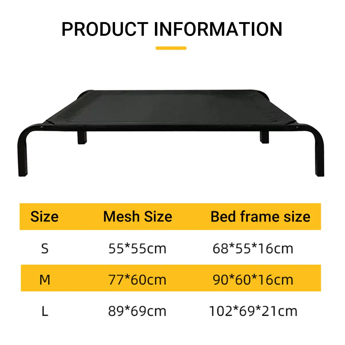 Elevated Breathable Pet Bed for Indoor and Outdoor Use