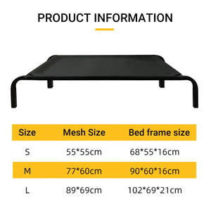 Elevated Breathable Pet Bed for Indoor and Outdoor Use