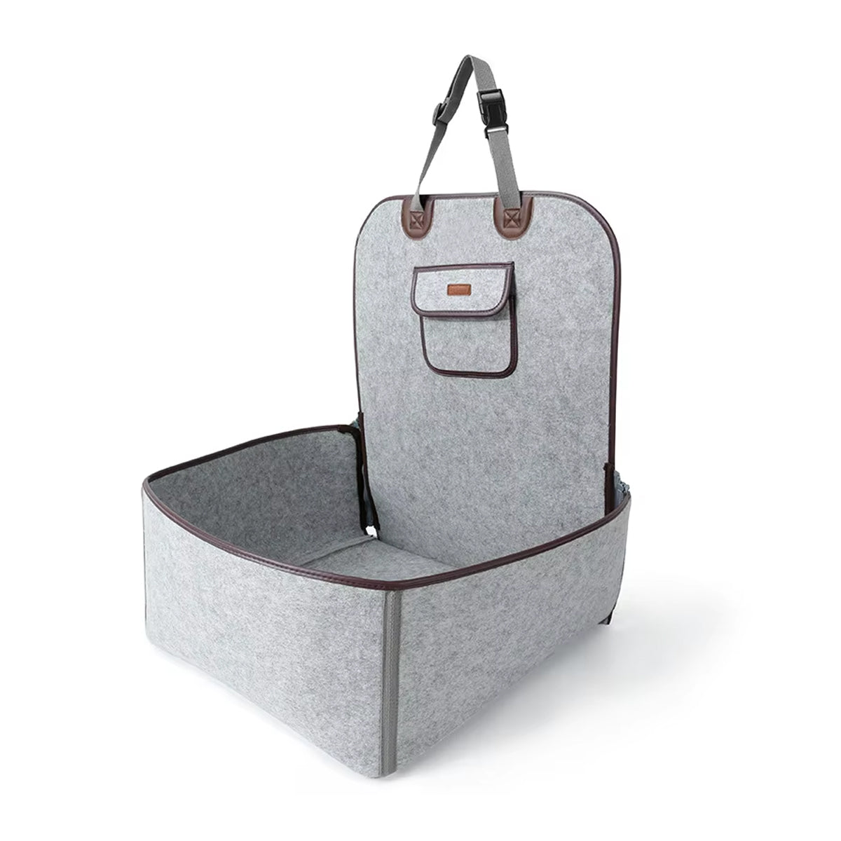 2-in-1 Portable Dog Car Seat with Adjustable Straps and Side Pocket