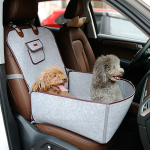 2-in-1 Portable Dog Car Seat with Adjustable Straps and Side Pocket