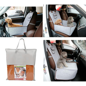 2-in-1 Portable Dog Car Seat with Adjustable Straps and Side Pocket