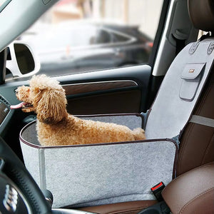 2-in-1 Portable Dog Car Seat with Adjustable Straps and Side Pocket