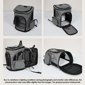 Expandable Pet Travel Backpack - Cat Carrier Bag for Small Dogs