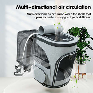 Expandable Pet Travel Backpack - Cat Carrier Bag for Small Dogs