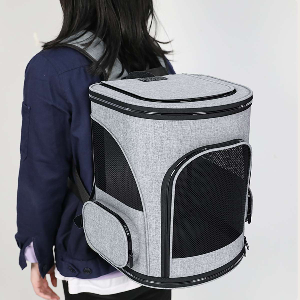 Expandable Pet Travel Backpack - Cat Carrier Bag for Small Dogs