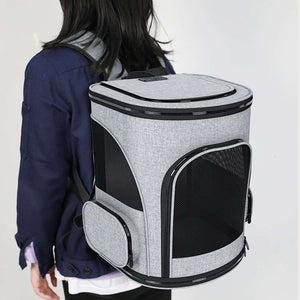 Expandable Pet Travel Backpack - Cat Carrier Bag for Small Dogs