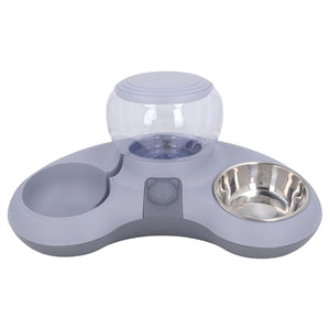 Pet Water Food Bowl With 1.4L Removable Tank Leak Proof Auto Gravity Feeder