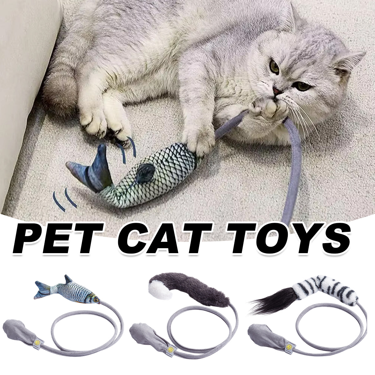 Interactive Cat Toy Wand With Catnip