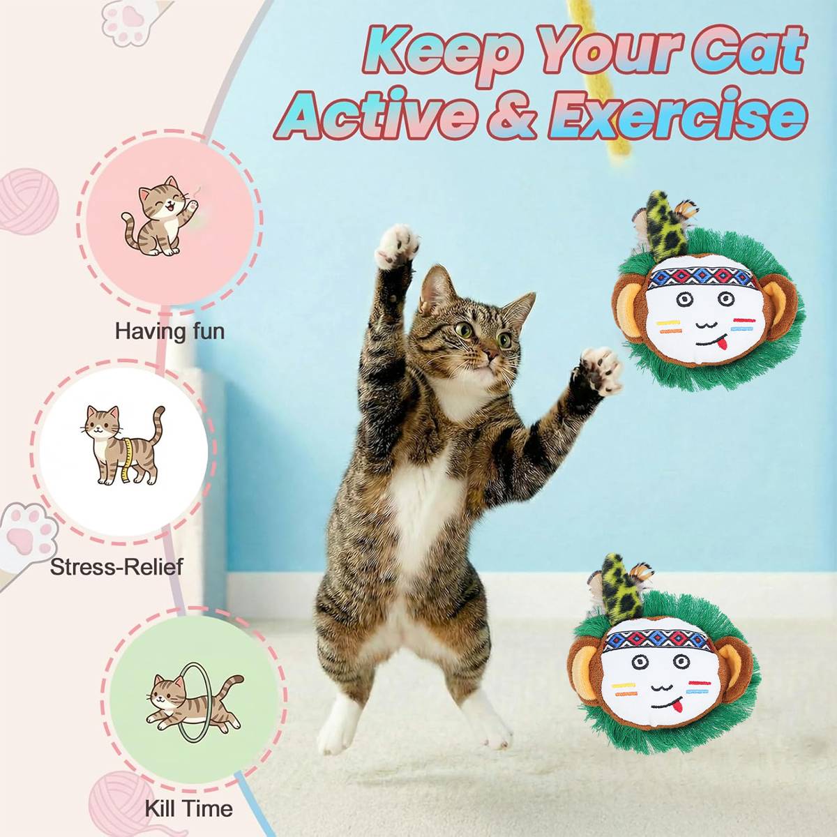Catnip Plush Cat Toy | Bite-Resistant Interactive Toy for Indoor Cats