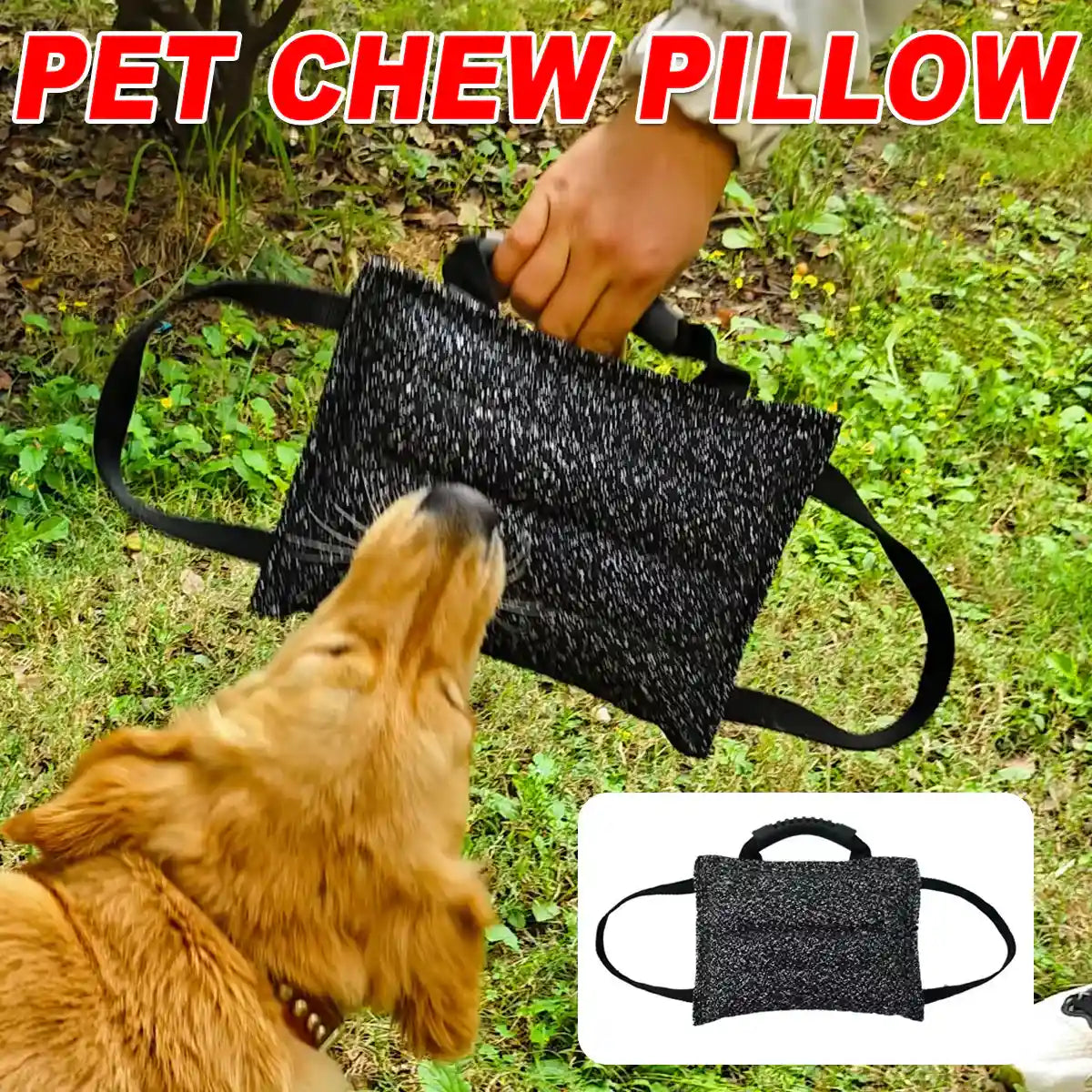 Durable Dog Chew Pillow Tug Toy Interactive Training Tool