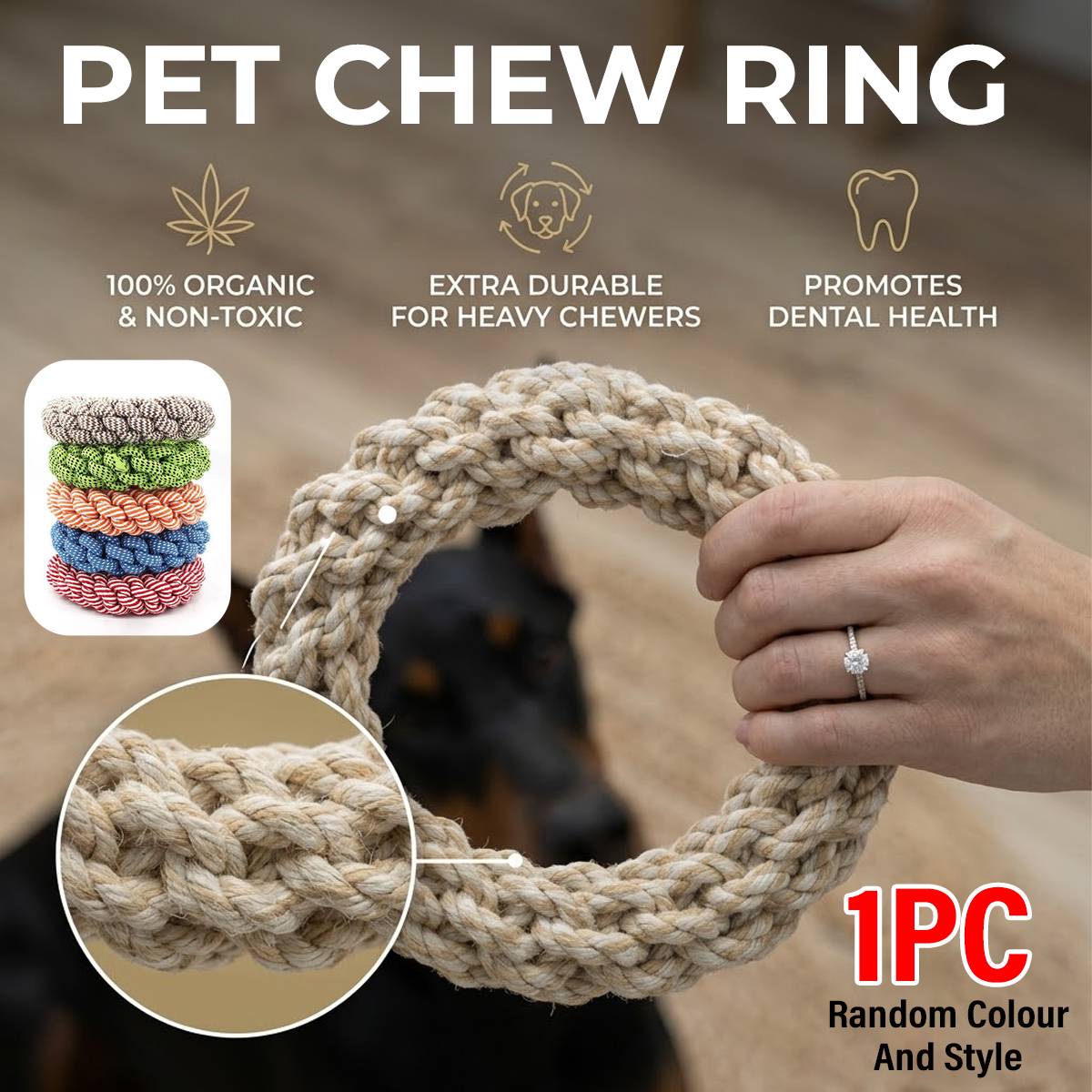 Durable Dog Rope Chew Ring