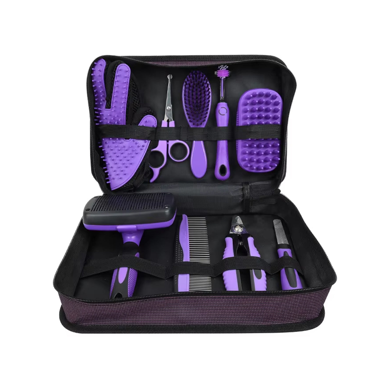 Pet Comb Set Dog Beauty Scissors Hair Removal Needle Comb Nail Scissors Cat Row Comb Cat Gloves 9-piece Set