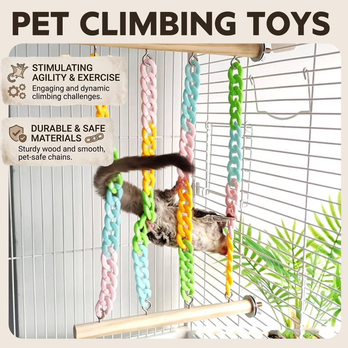 Pet Climbing Toy Hanging Chain Ladder