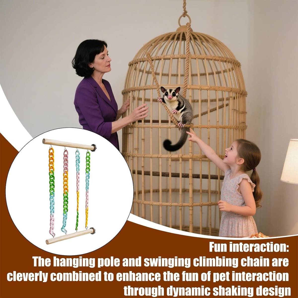Pet Climbing Toy Hanging Chain Ladder