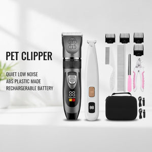 Black Rechargeable Pet Hair Clipper Grooming Kit