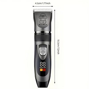 Black Rechargeable Pet Hair Clipper Grooming Kit