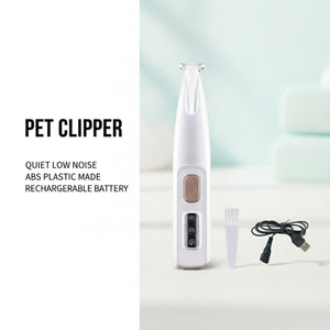 White LED Pet Paw Hair Trimmer with USB Cable