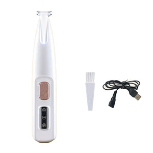 White LED Pet Paw Hair Trimmer with USB Cable