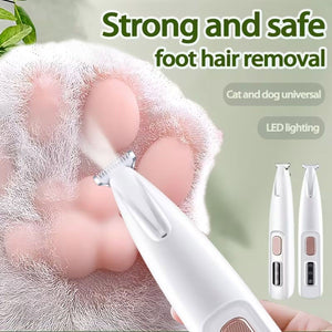 White LED Pet Paw Hair Trimmer with USB Cable