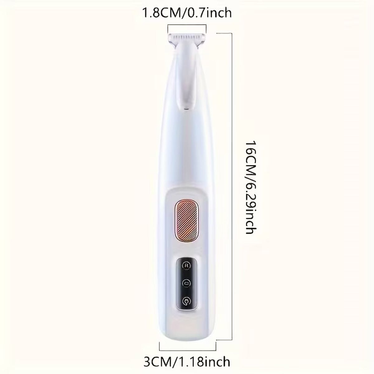 White LED Pet Paw Hair Trimmer with USB Cable
