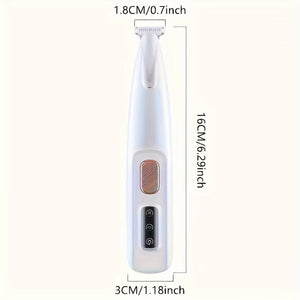 White LED Pet Paw Hair Trimmer with USB Cable