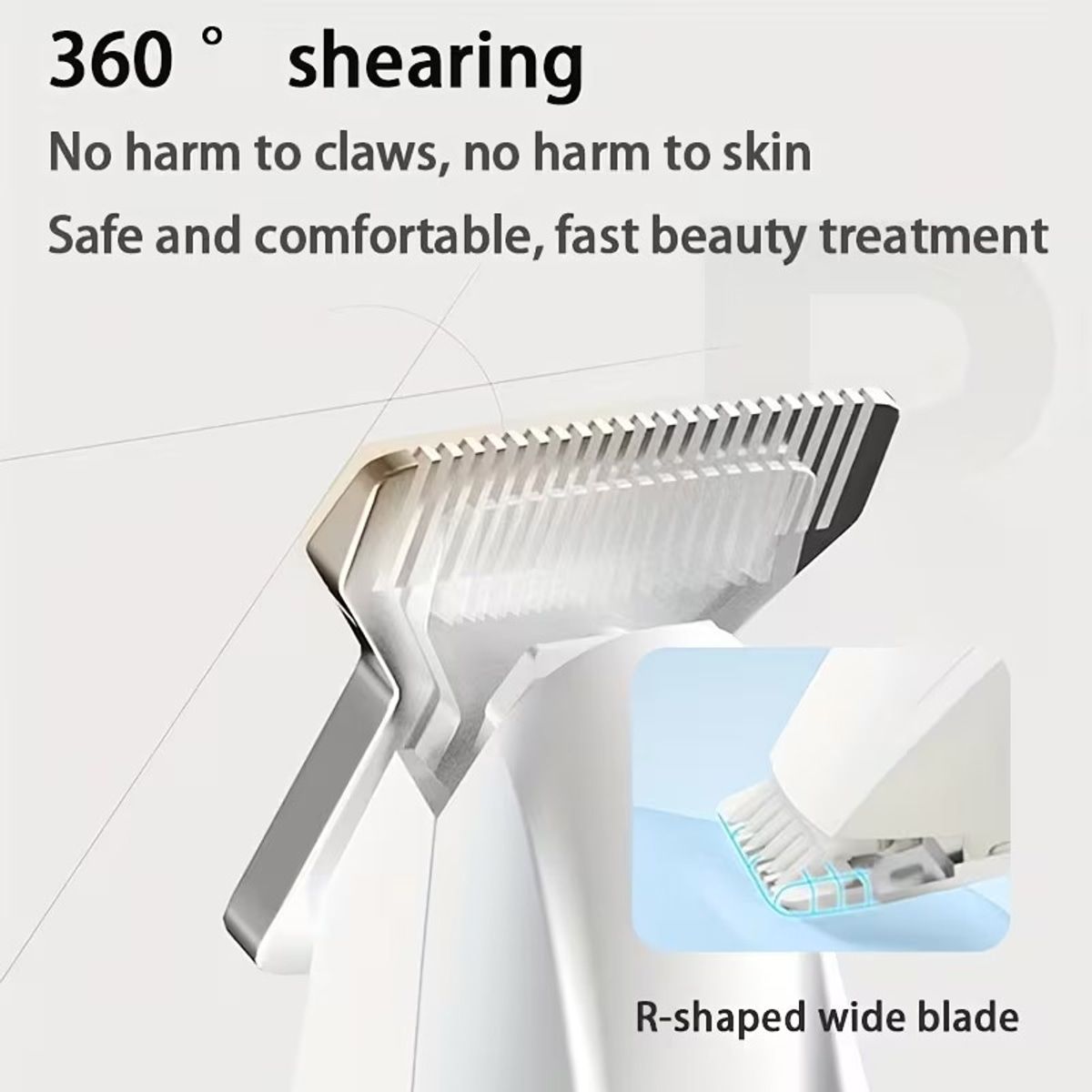 White LED Pet Paw Hair Trimmer with USB Cable