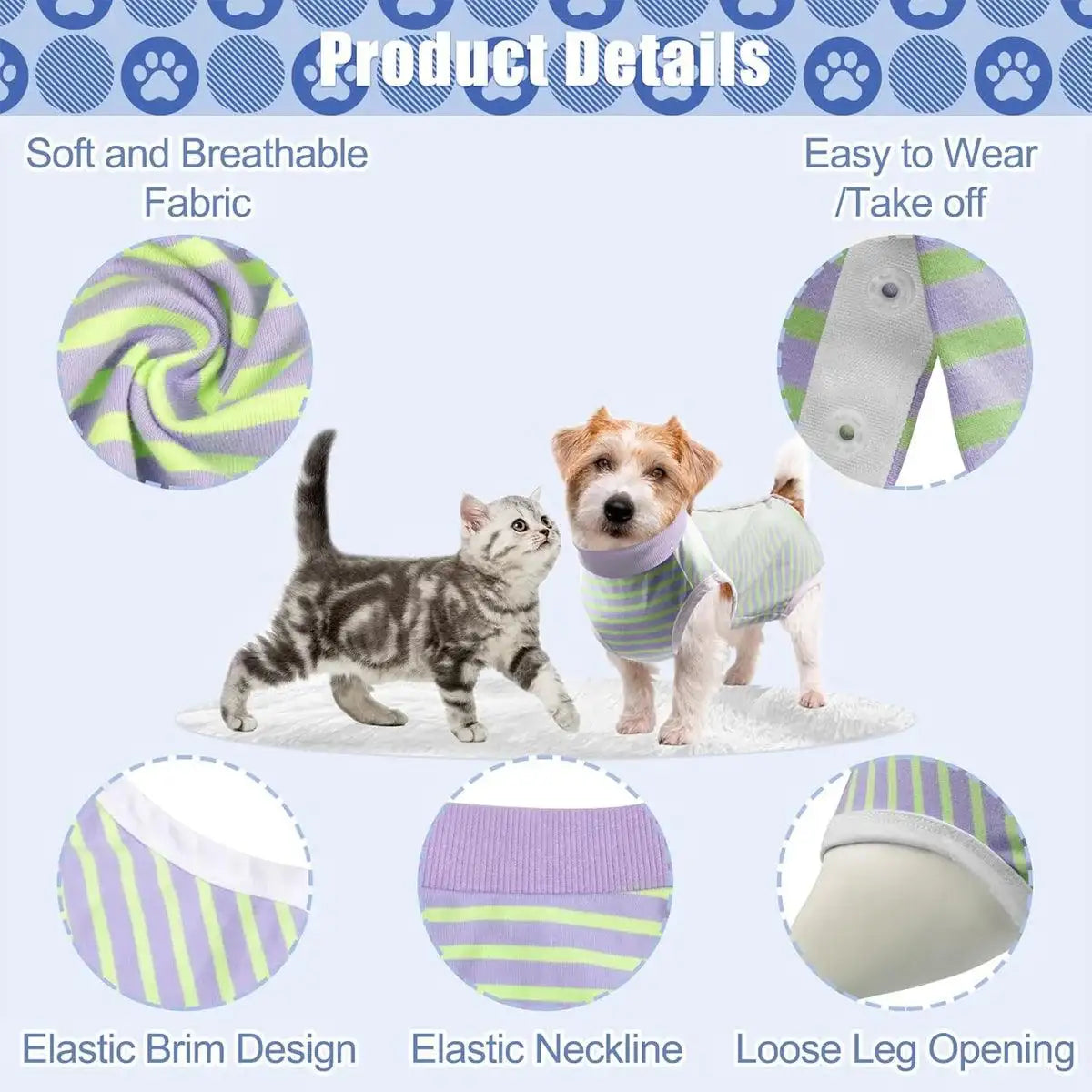 Dog Recovery Shirt Soft Breathable Post Surgery Wear for Female Dogs
