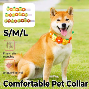 Pineapple Dog Collar Adjustable Floral Necklace
