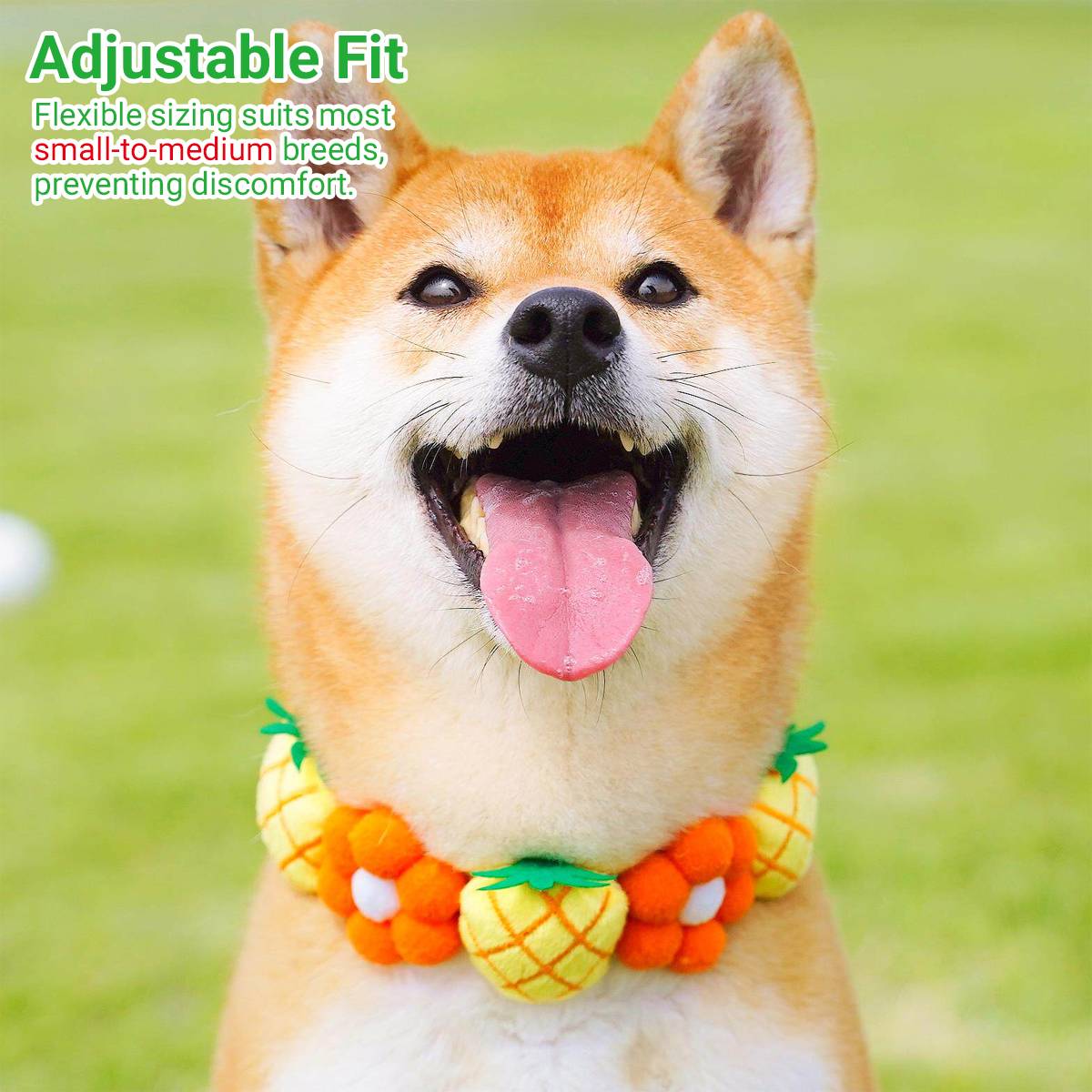 Pineapple Dog Collar Adjustable Floral Necklace