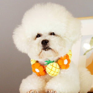 Pineapple Dog Collar Adjustable Floral Necklace