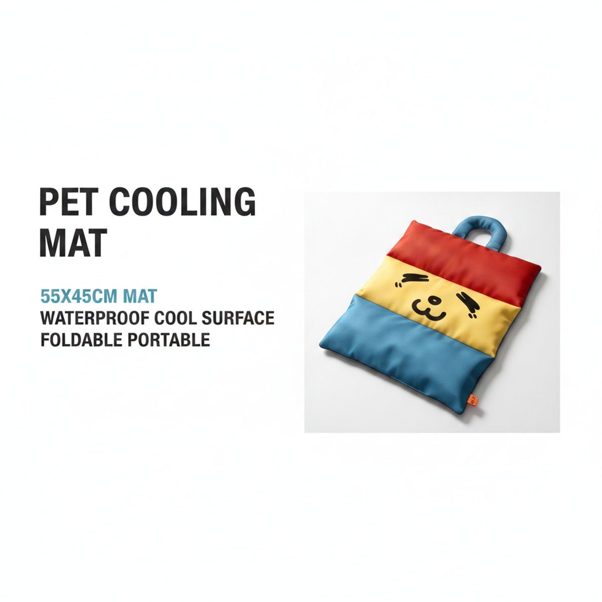 Colour Block Dog Cooling Mat with Carry Handle