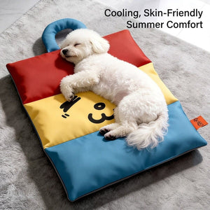 Colour Block Dog Cooling Mat with Carry Handle